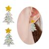 2 Pcs Novel Christmas Tree Stud Earrings All-matched Temperament Sequins Stud Earrings Multicolour Rainbow Earrings