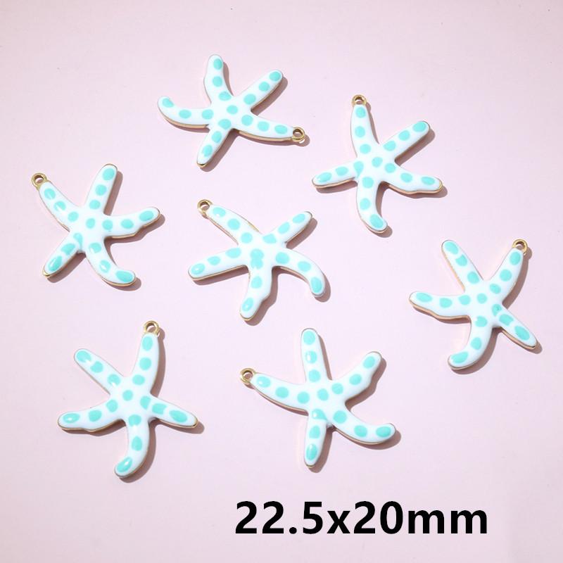 10pcs 2-Sizes Stainless Steel Starfish Charms Pendant Enamel DIY Jewelry Making Accessories Findings Bracelet Necklace Earrings