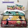 Hunter X Hunter Pattern Bedding Quilt Set Quilt Cover Pillowcase Home Birthday Gift(1 * Duvet Cover + 2 * Pillowcase, Without Core)