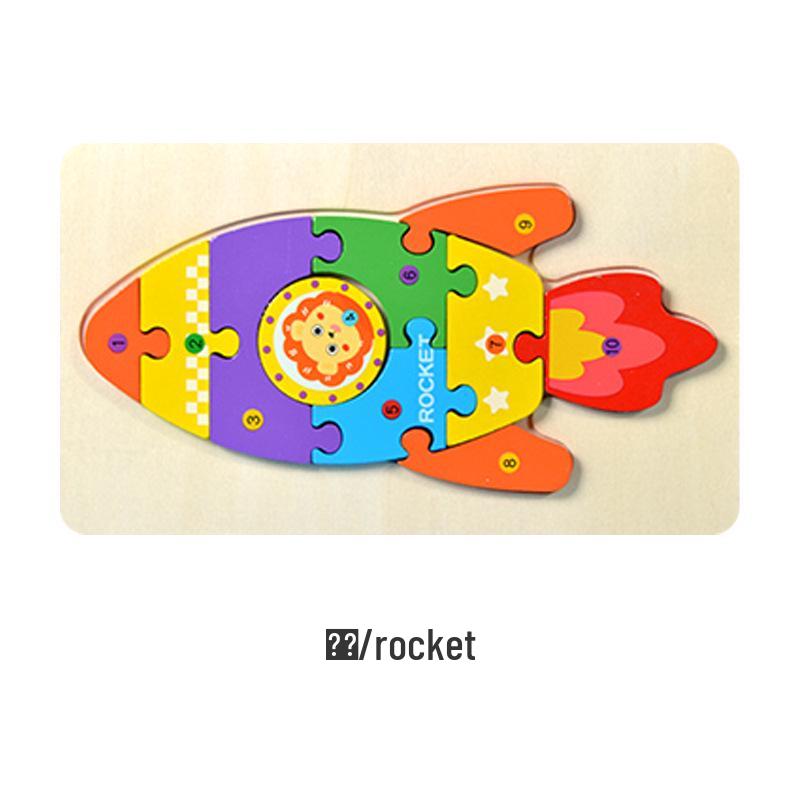 3D Wooden Puzzle Toys for Early Childhood Education - Snap-Fit for Boys & Girls