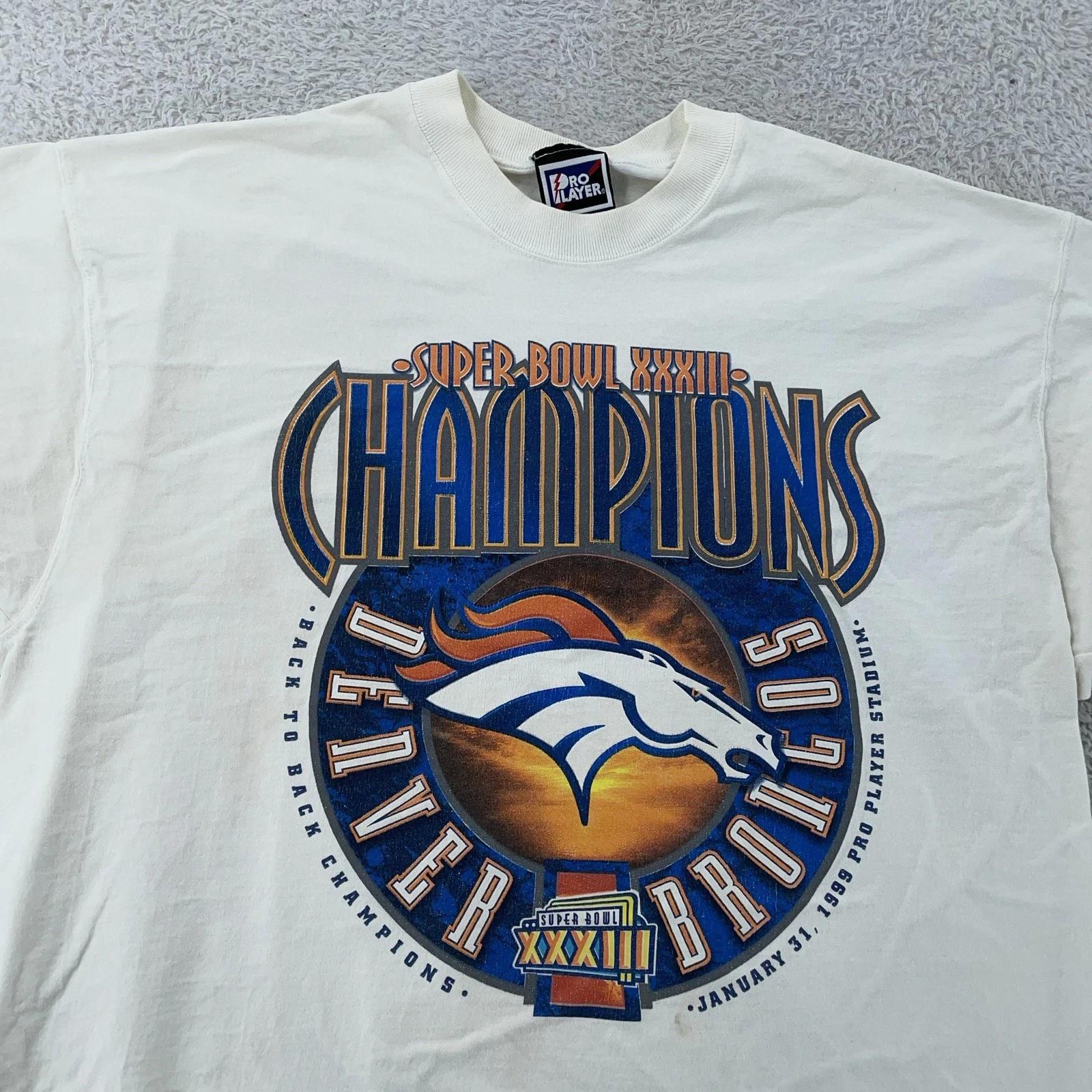 

Vintage Denver Broncos Pro Player T-Shirt Large/XL Super Bowl XXXIII Football M