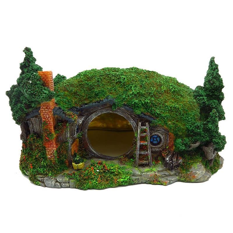 Aquarium Shelter Garden House Fish Tank Hideout House Reptile Turtle Tank Accessories Aquarium Rockery Decoration Accessories