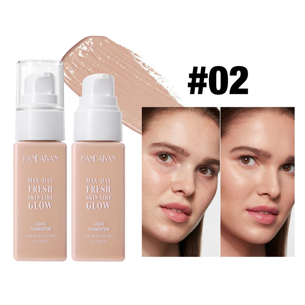 8 Shade Liquid Foundation with Long Lasting Oil Control Concealing Hydrating Lightweight Fine Texture and Non Cakey 1PCS