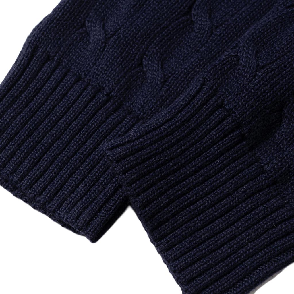 Polo Ralph Lauren Logo Solid Color Cable Knit Sweater Men sweater Navy-Blue MNPOSWE16810181-B82