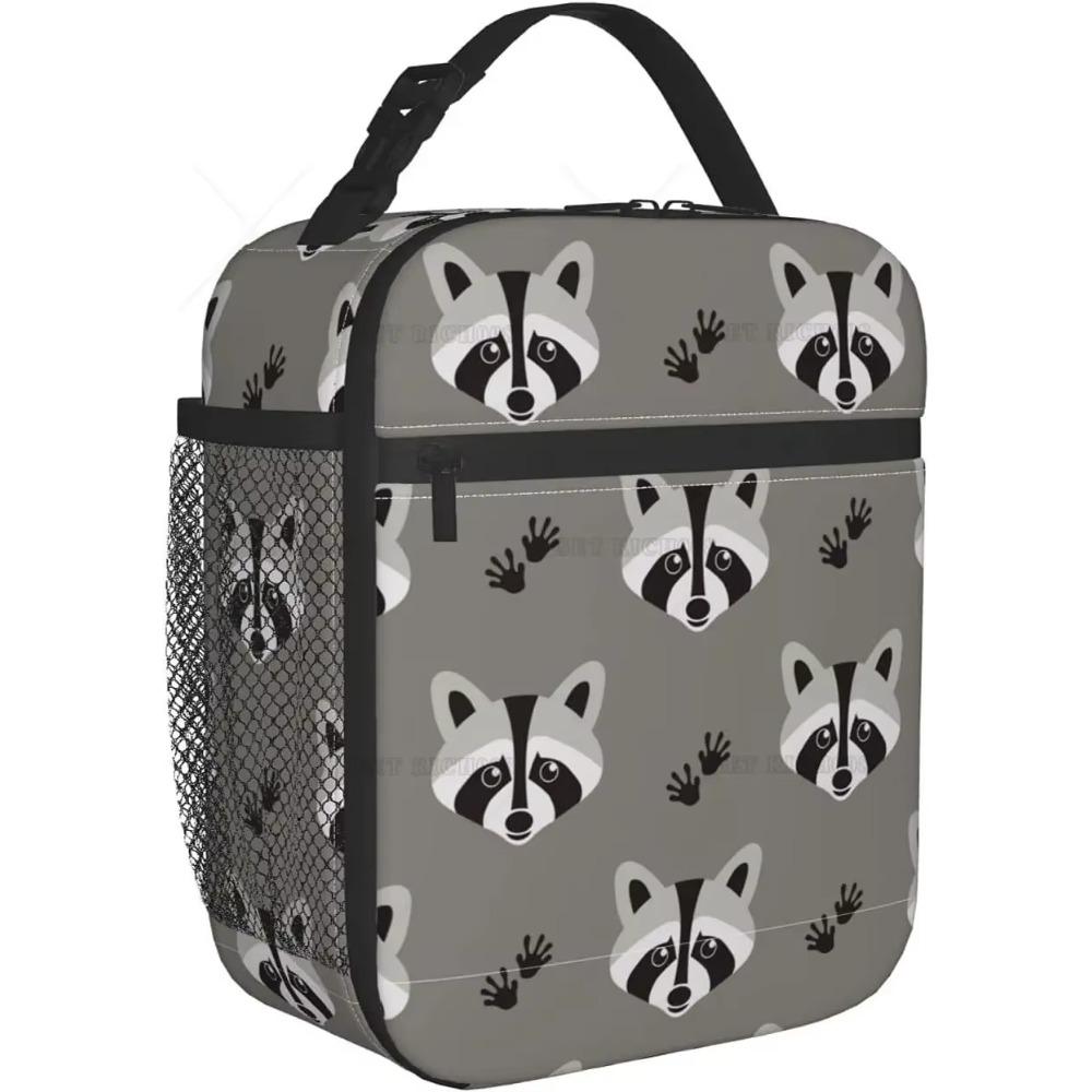 Raccoon Lunch Box Insulated Soft Bag Reusable Cooler Bag for Women Men Work Picnic Hiking Lunch Bag One Size Tote with Lunch Bag