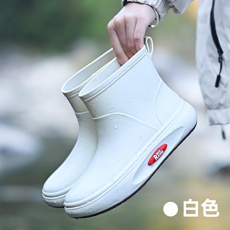 

Простые и модные короткие женские дождевые сапоги водонепроницаемые сапоги женская водная обувь нескользящая дождевая обувь резиновая обувь 41