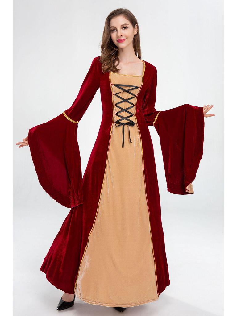 2019 European Retro Court Long Dress – Luxury Halloween Queen Costume Role Play Princess Outfit