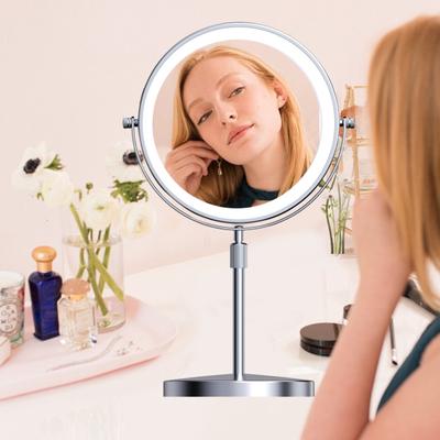 3/5/10X Lighted Makeup Mirror Height Brightness Adjustable Rechargeable Double Sided Magnifying Mirror