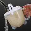 Rice Washer Strainer Bowl with Heat-resistant Handle Food Grade Rice Rinser for Kitchen Wash Rice Quinoa Vegetable Drainage