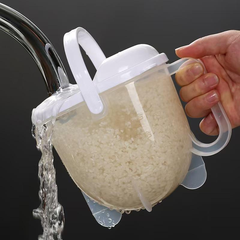 Rice Washer Strainer Bowl with Heat-resistant Handle Food Grade Rice Rinser for Kitchen Wash Rice Quinoa Vegetable Drainage