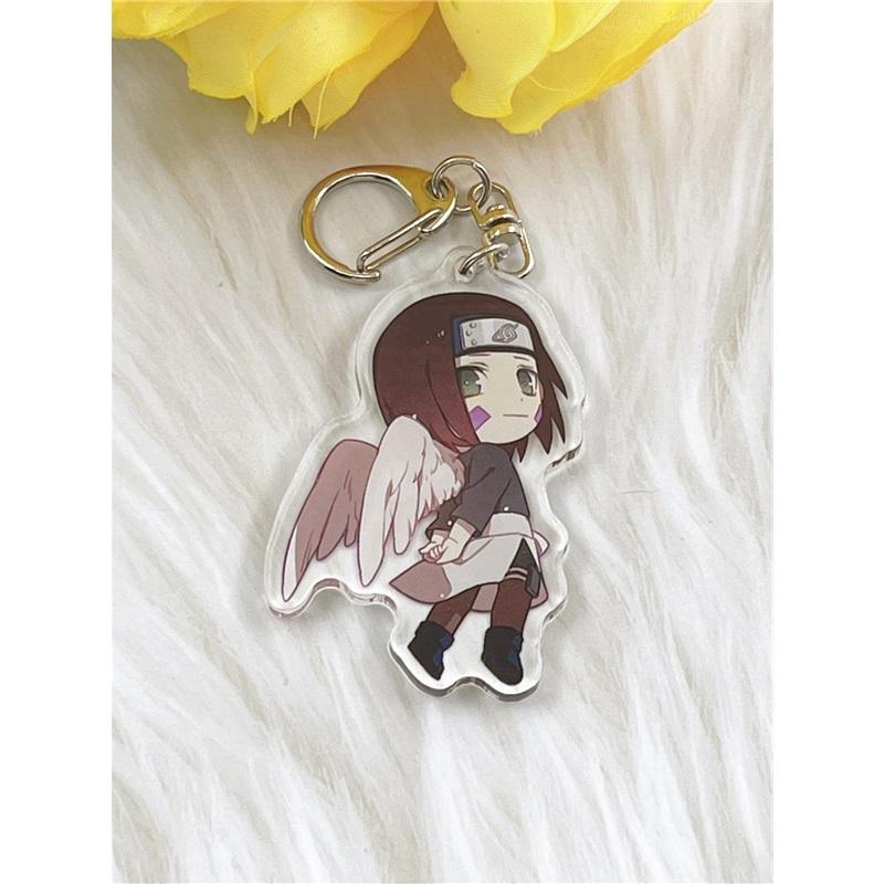 Anime Naruto Acrylic Keychain Accessaries Uzumaki Naruto Cartoon Keyring