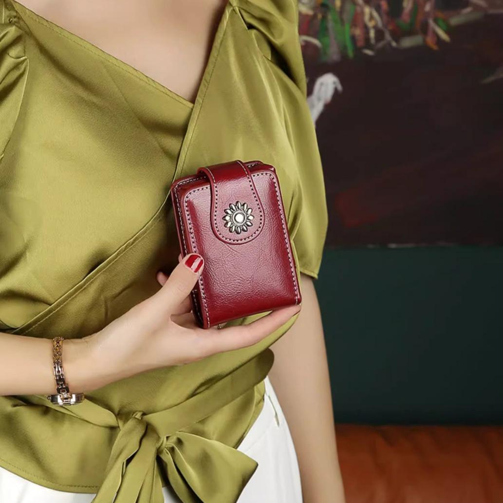 

Compact Summer Leather Lipstick Bag with Mirror