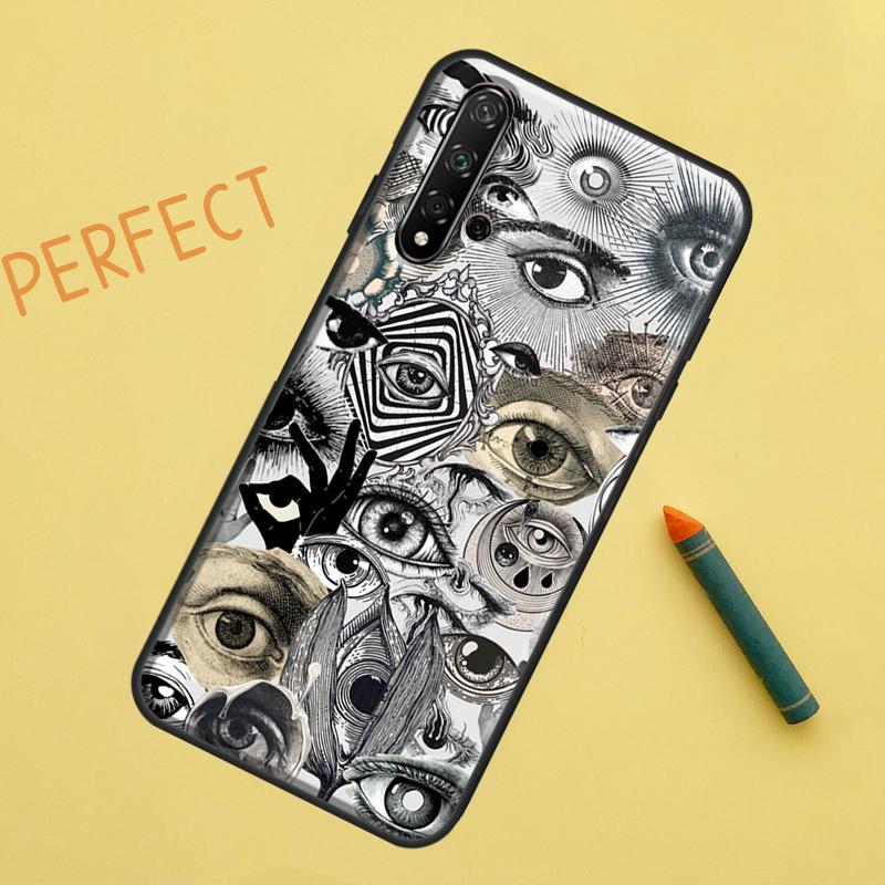 Scary Face Eyes For Huawei Nova Y91 Y70 Y72 Y73 Y60 Y90 Y61 8i 7i 11i 12i 12s 9 10 SE P20 P30 P40 Lite Case