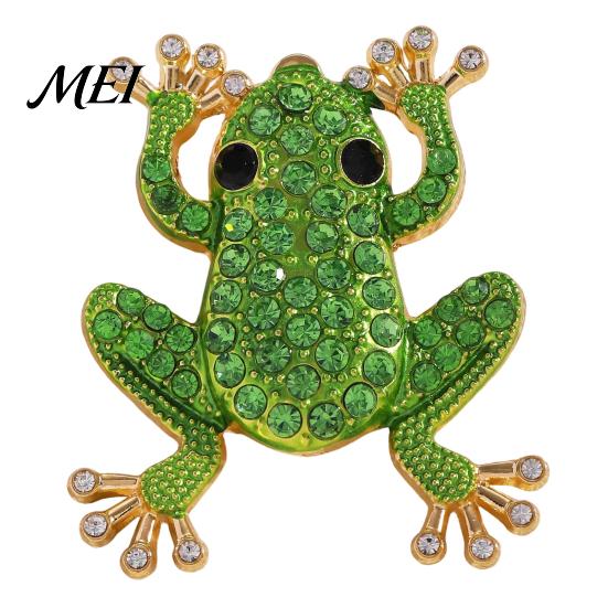 Unique Alloy Jewelry Frog for Women, Rhinestone Stud Earrings, Sparkly Cute Vintage Reptile Animal Brooch Pin, Boho Summer Beach Vacation Statement