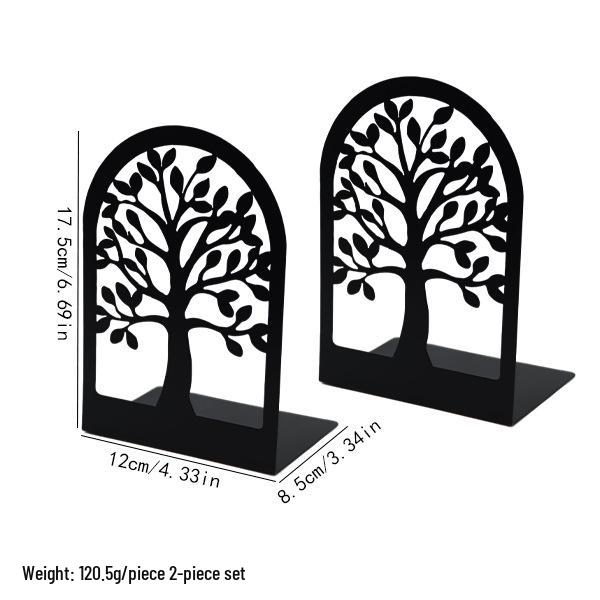 Creative Wrought Iron Metal Book Storage Rack and Personalized Hollowed-Out Bookends