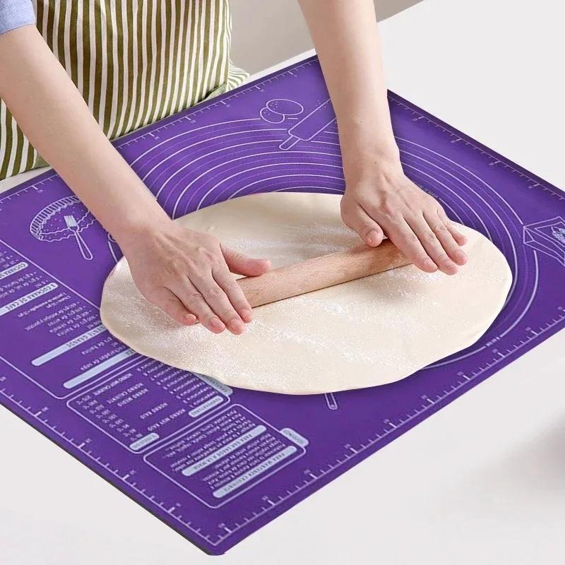 Pastry Pad, Non Stick Silicone Baking Square Pad, Pie Biscuit Easy to Clean, Kitchen Baking Table Pad, Cutting Boar
