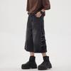American Retro Washed Black Denim Shorts Men's Tide Brand Summer New Casual Versatile Niche Seven-point Pants Tide