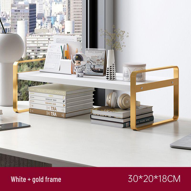 Multi-Layer Floor-Standing Adjustable Storage Rack with Trash Can Holder for Kitchen Use