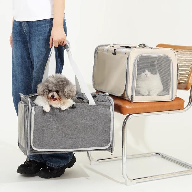Haustier Tasche Tragbare Tasche für Ausflüge Faltbar Auto Schulter Tragbar Katzen Tasche Große Kapazität Zwei Katzen Ausflugs Tasche