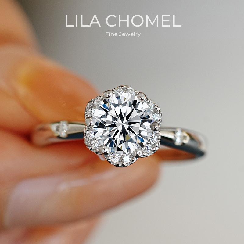 

Девушка День святого Валентина 18K Белое золото Женское обручальное кольцо 1 карат Муассанит Алмаз Дочь Подарок на день рождения PT950 Платиновые кольца 4&18K White Gold