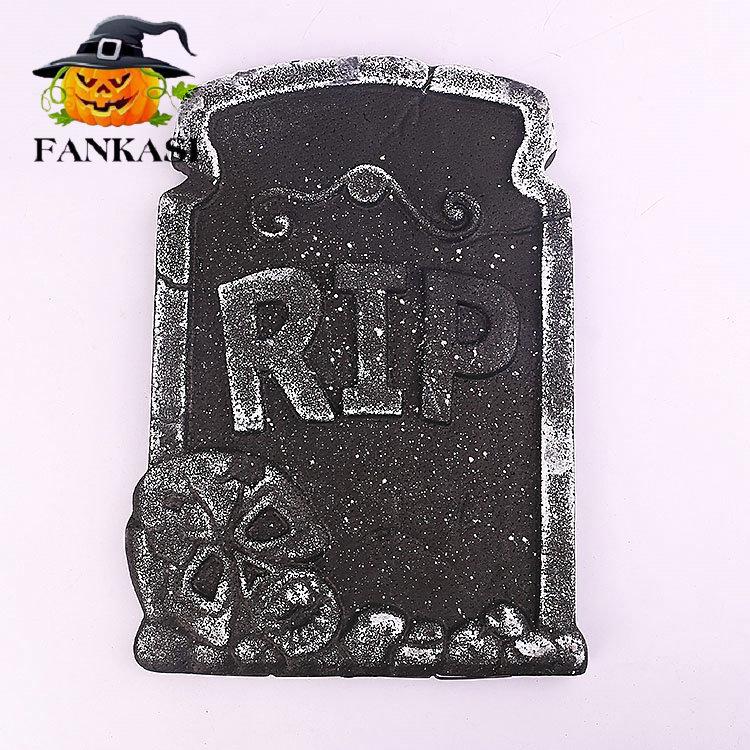 Halloween Tombstone Ornament, Large Skull Tombstone Ideas, Horror Props Bar Haunted House Decoration Foam Tombstone