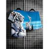 3D Printed Two-piece Set of Short Sleeved Shorts with Printed Design for Children's Tiger Hugging Cubs