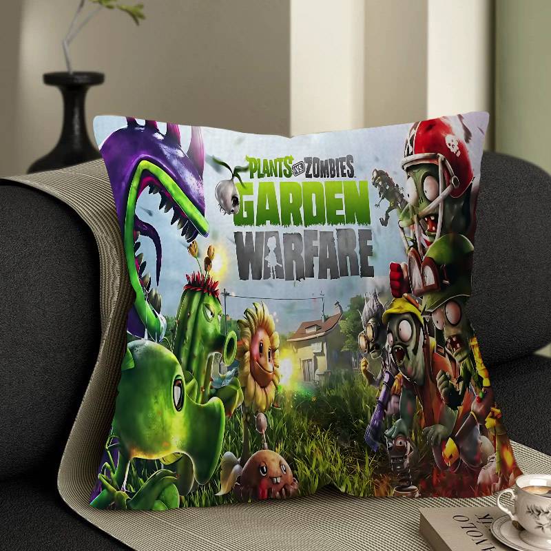 Game P-Plants Vs Z-Zombies Pillow Cushion Cover Pillowcase Living Room Sofa Home Decor Customized
