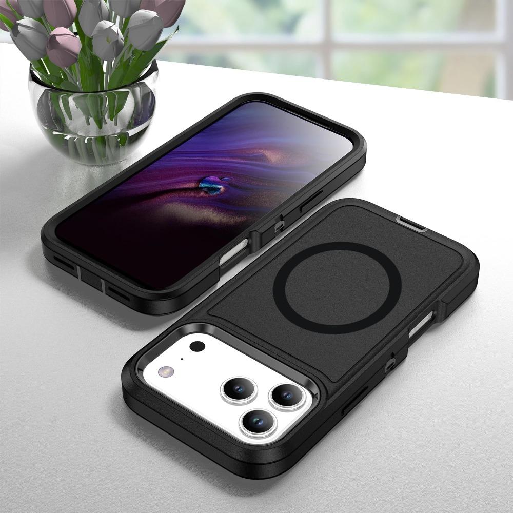 3-in-1 Robuste Militär-Otter-Panzerbox Stoßfeste Handyhülle für iPhone 17 Air 16 15 14 Pro Max Für Magsafe Kabelloses Ladecover