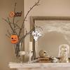 Halloween Hanging Decorations: Ghost Festival Pumpkin & Bat Pendants with Jute Rope