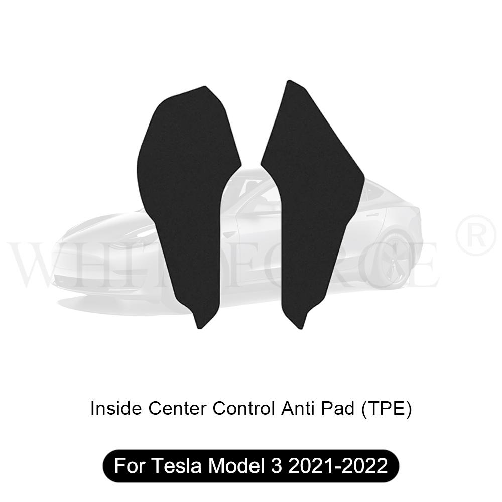For Tesla Model 3 Highland 2024 Center Leather Kick Mat Model 3/Y 2021-2023 TPE Waterproof Mat On Both Sides of Center Control