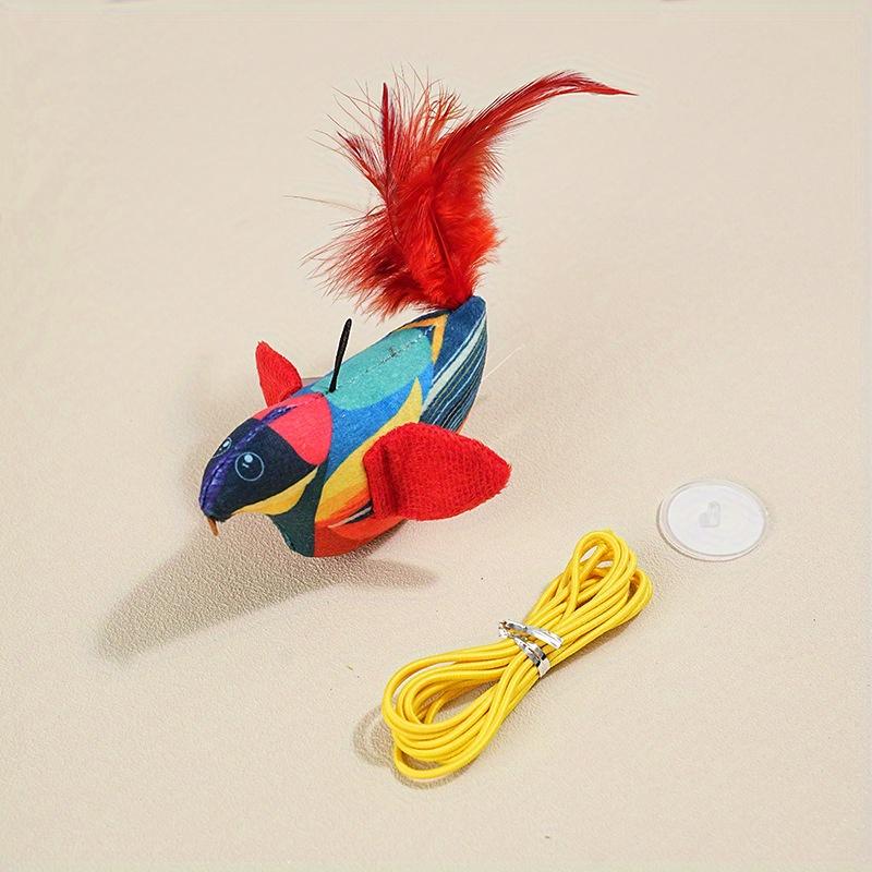 Simulation Realistic Pet Squeaky Toy Plush Bird Shape Cat Toy Pet Interactive Toys Feather Teasing Kitten Toy Pet Supplies