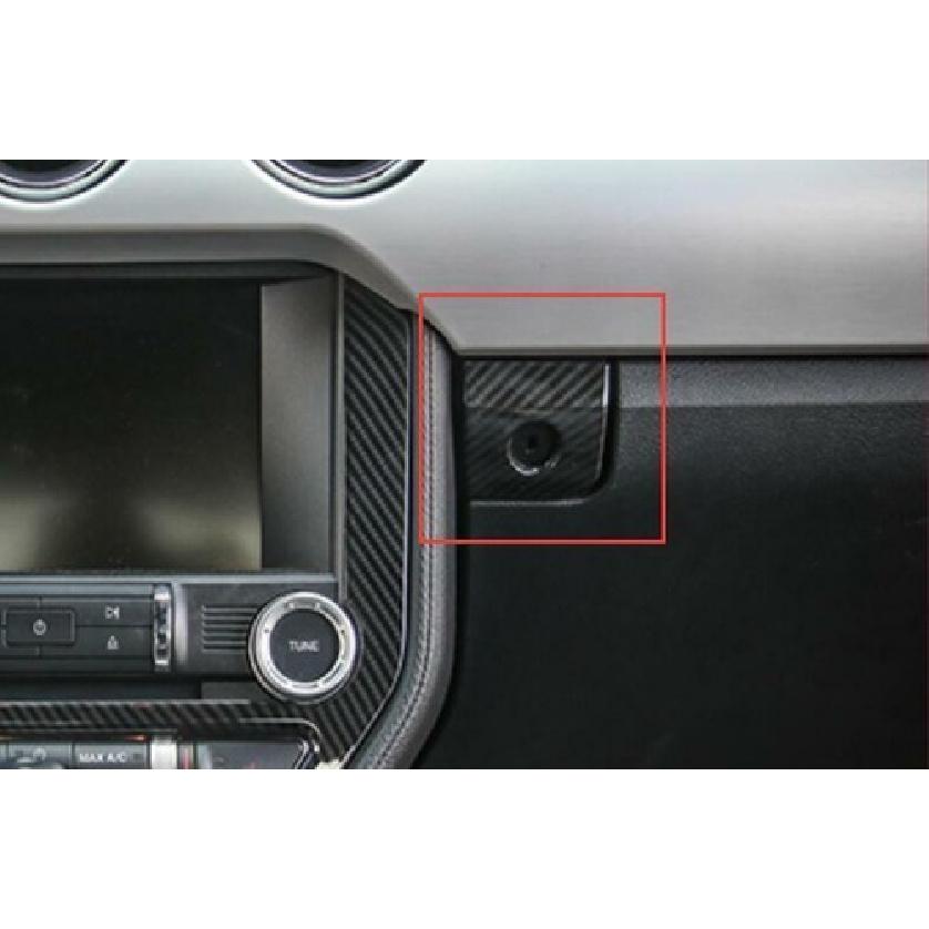 Carbon Fiber 2015- Trim For Ford Mustang 1PCS Co-Pilot Storage Box Switch