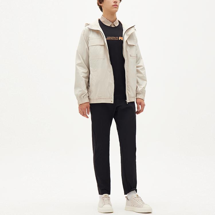 FILA Pocket Sports Hooded Woven Logo Jacket Men Jacket White-Birch Gray F11M138753F-GY