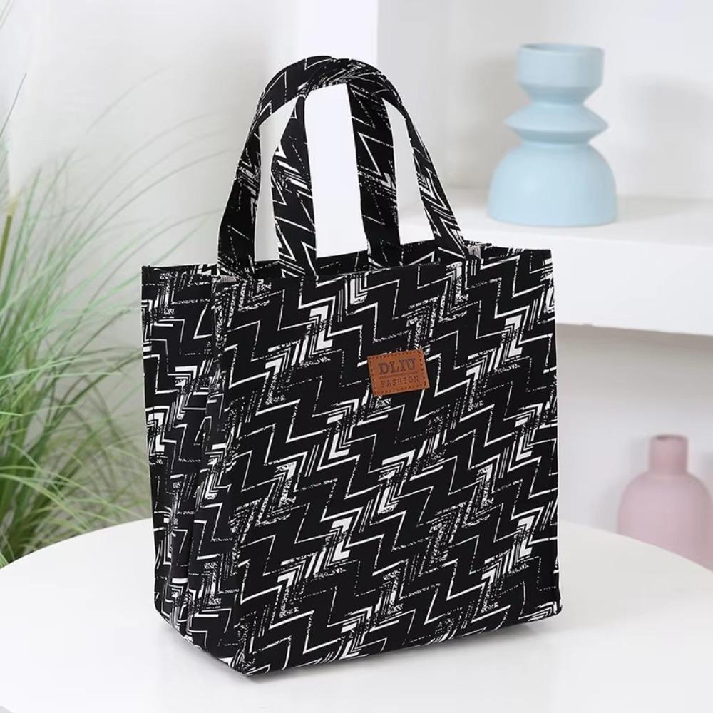 

Fashion Thickened Floral Print Lunch Bag Vintage Thermal Insulation Tote Bag Large Capacity Ins Handbag Women