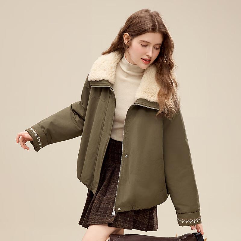 BETU Women's Faux Fur Collar Padded Winter Jacket