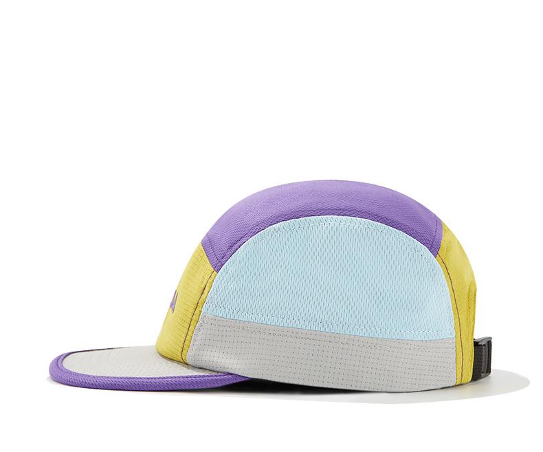 Quick-Dry Color Block 5-Panel Hat: Sun Protection for Camping, Running & More