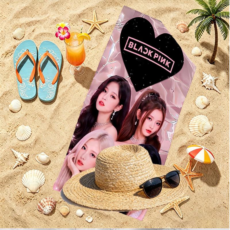 BLACKPINK Print Beach Towel, Versatile Lightweight Absorbent Beach Towel for Pool Surf Yoga Bathroom, Perfect Birthday Holiday Gift