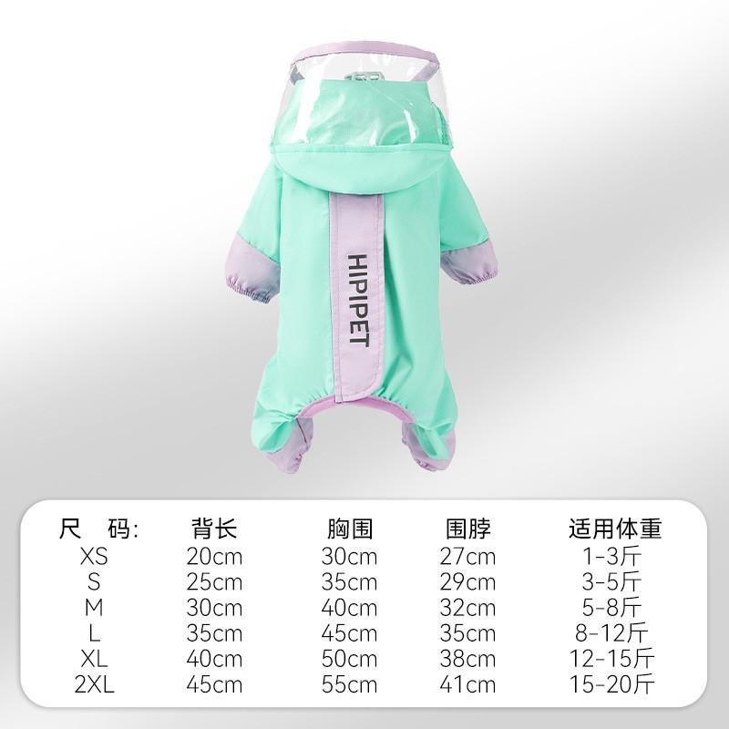 Waterproof Dog Raincoat Full-Body Cover Small Medium Dogs Teddy Style Outdoor Rain Protection