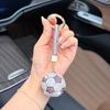 Rhinestone Football Keychain Pendant Sparking Soccer Car Key Ring 3D Football Backpack Purse