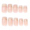 24-Piece Fashion Nude Cat Eye French Medium-length Rectangle Nail Tips