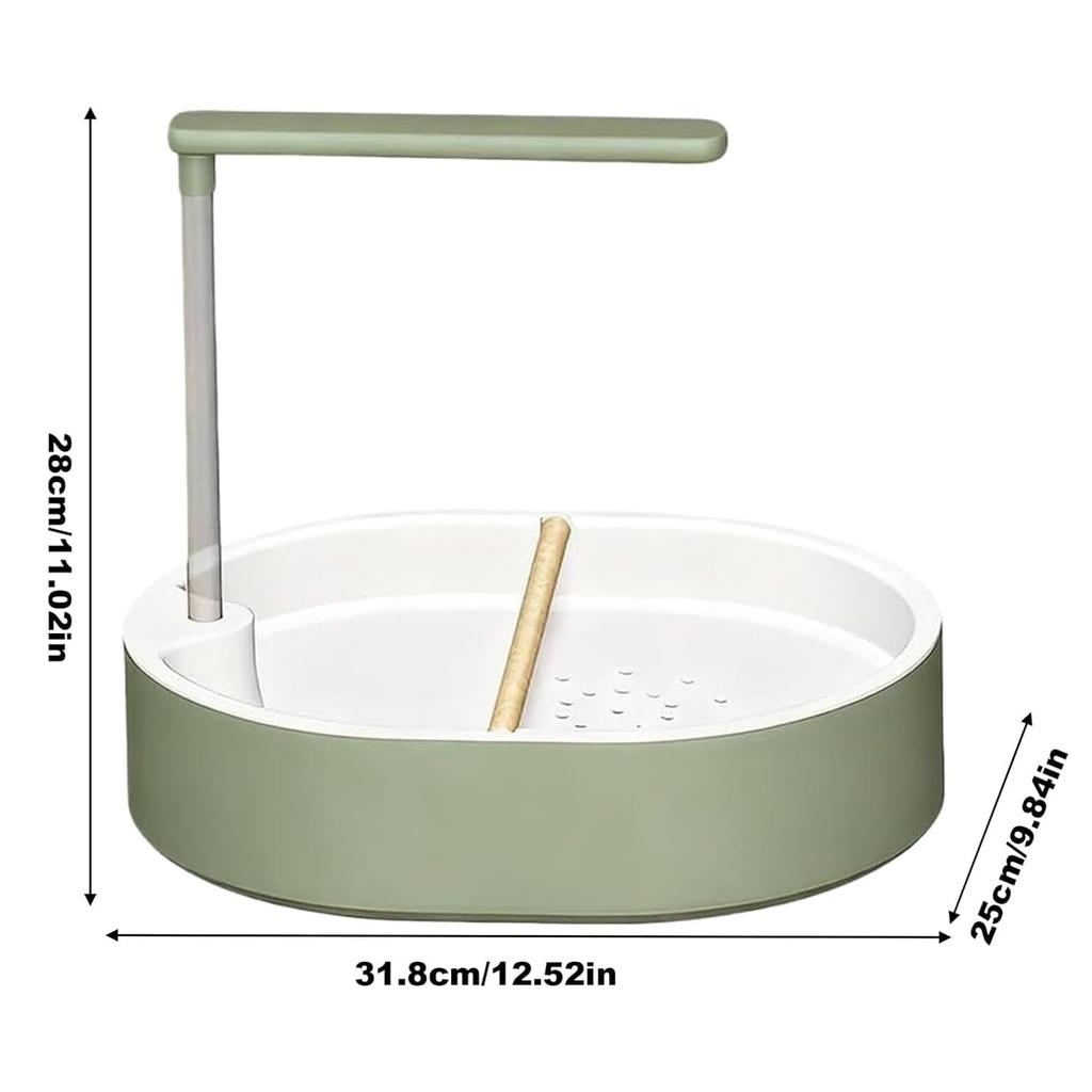 Parrot Shower with Adjustable Height and Flow Speed Plastic Bathtub for Pet Birds Lovebird Cockatiel Finches Cockatoo