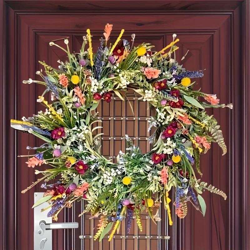 1pc artificial spring and summer wreath, suitable for front door decoration, seasonal home decoration