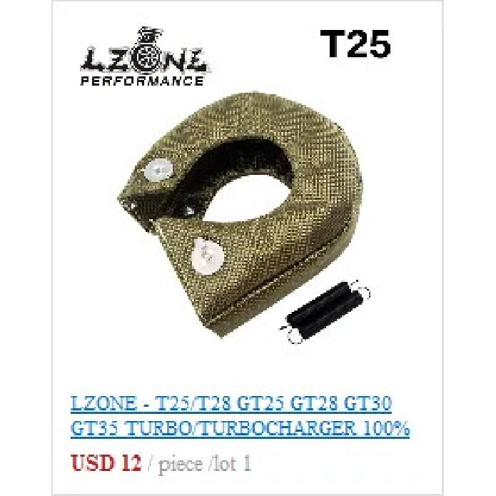 LZONE - 100% Full TITANIUM turbo heat shield T3 turbo blanket fit : t2 t25 t28 gt28 gt30 gt35 and most t3 turbo JR1303-2T/TBF03