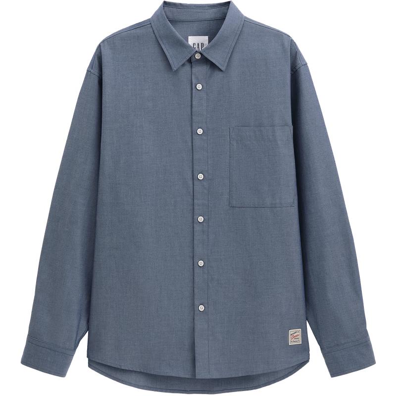 GAP Men's Loose Fit Denim Long-Sleeve Shirt