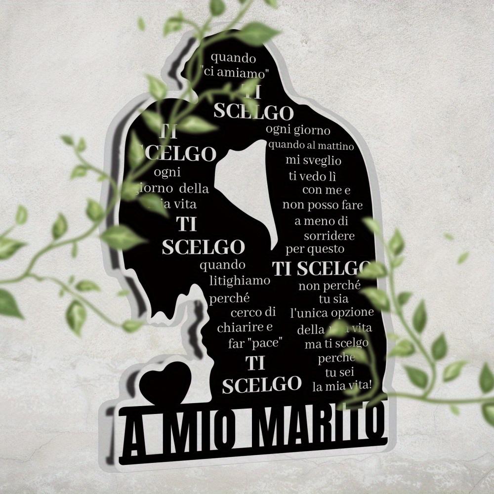 Putuo Decor 1pc Italian Acrylic Sign Table Decor, 'to My Husband, I Choose You Every Day of My Life, ' Desktop Decoration for Home Farmhouse Living
