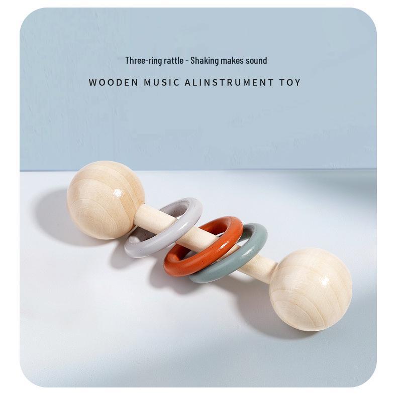 Baby Holz Handrassel & Krippenmobile - Frühpädagogisches Beruhigungsspielzeug