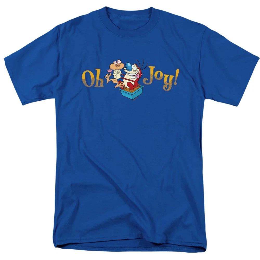 Ren And Stimpy - Oh Joy -  Unisex Short Sleeve Children s T-shirt - Blue 130
