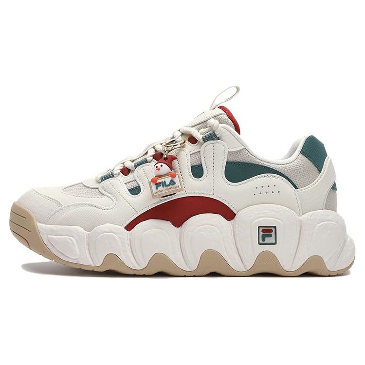 Fila Croissant Xmas Fabric Synthetic Leather Casual Shoes Women Sneakers White Gray F12W412101FSR