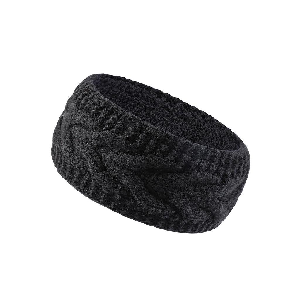 New Wool Knitted Wide-Brim Ear Protection Headband - Plush, Thickened, and Fashionable for Warmth and Comfort.