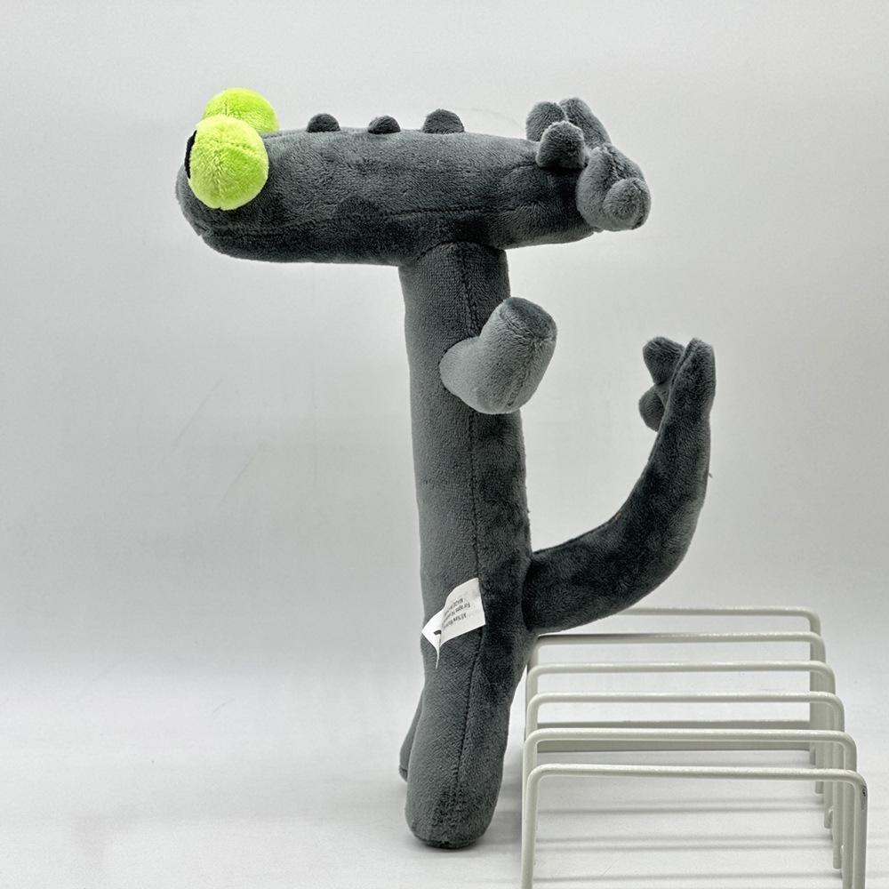 New Year Dancing Black Dragon Plush Toy with Gray Big Eyes